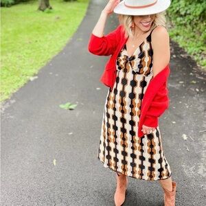 Stylish Cabi Geometric Print reversible Dress. Size M new with tags